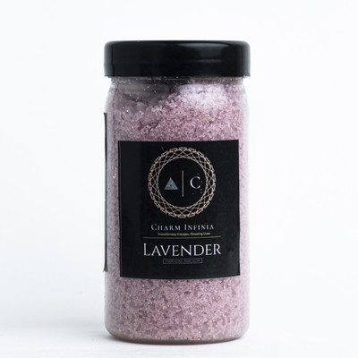 Charm Infinia Lavender Bath Salt | Epsom & Sea Salt Blend, Crystal Minerals(300 g)