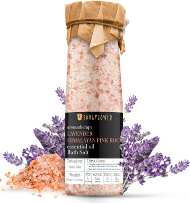 Soulflower Lavender Himalayan Pink Rock Bath Salt for Muscle Relief(500 g)