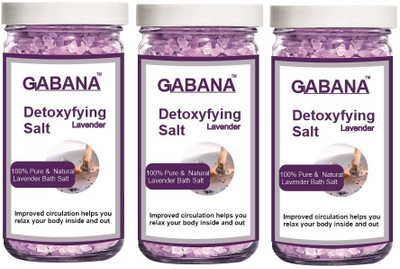 GABANA Detoxifying Lavender Bath Salt for Relaxing & Rejuvenating (200g) Pack of 3(600 g)