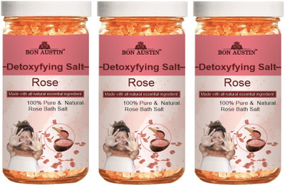 Bon Austin Detoxifying Rose Bath Salt for Rehydrating & Refreshing Skin (200g) Pack of 3(600 g)