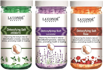 La'Conde Aromatic, Lavender & Rose Detoxifying Bath Salt, (Each, 200g) Combo of 3(600 g)