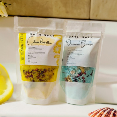 Bodhichitta Lemon & Ocean Breeze Bath Salt for Muscle Relief & Relaxation | Combo Pack of 2(490 g)