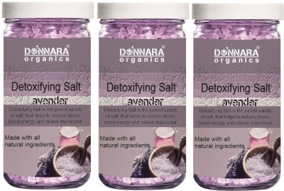 Donnara Organics Detoxifying Lavender Bath Salt for Relaxing & Rejuvenating (200g) Pack of 3(600 g)