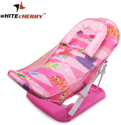 Whitecherry Baby Bather for Newborn and Infants, Compact and Foldable, 0 - 6 Months Baby Bath Seat(Pink)