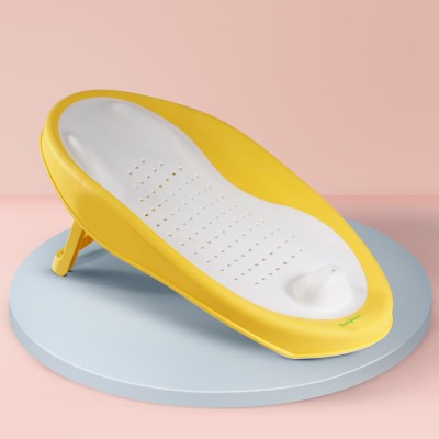 baybee Newborn Plastic Baby Bathtub Chair for Babies Foldable Baby Bather With AntiSlip Baby Bath Seat(Baby Bath Tub for Kids 0 to 12 Months (Yellow))