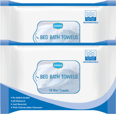 GINNI Bed Bath Towel 10's - Aqua & Glycerin keeps your body soft and graceful(set of 2 pack)(10 Tissues)