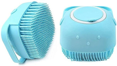 M.S TRADERS Silicone Bath Brush with Liquid Soap Dispenser - 2-in-1