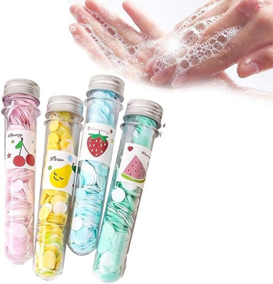 WebDealz Pack of 4 Travel Soft Paper Soap Flower Design Tube Shape Bottle x4.14