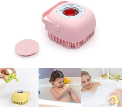 santsales SiliconeBrush with ShowerGel Dispenser,Mud&Dirt Remover with Sof SiliconeBristle