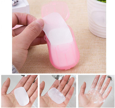 JANVI soft pepar soap 5 Packet 100 Each Packet Soap Paper Washing Hand Bath Clean