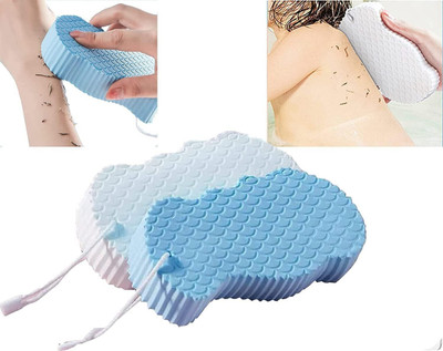 SIMESTICH Fish-Scale Pattern Exfoliating Bath Sponge for Gentle Deep Cleaning & Skin Care