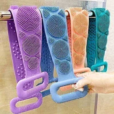 AMAZING STAR FASHION Silicone Back Scrubber Belt Soft Body Massage Cleaning