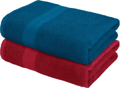 Bedspun Terry Cotton 350 GSM Bath Towel Set(Pack of 2)