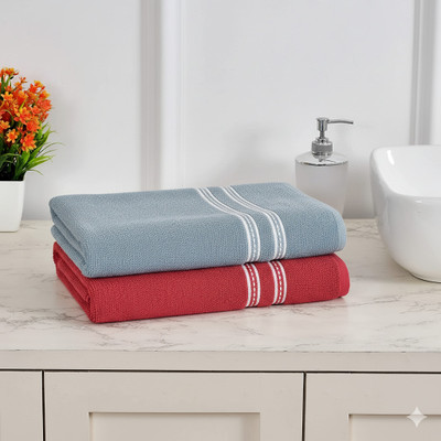 Ojalika Fashion Terry Cotton, Polycotton 450 GSM Bath, Beach, Sport Towel Set(Pack of 2)