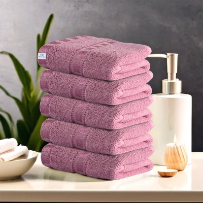 Heart Home Cotton 250 GSM Face, Hand Towel Set(Pack of 5)