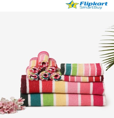 Flipkart SmartBuy Terry Cotton 400 GSM Bath, Face, Hand Towel Set(Pack of 10)