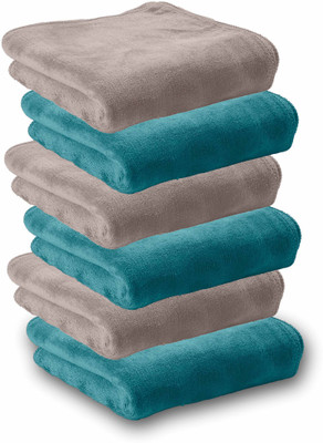 Housse Microfiber 450 GSM Face Towel Set(Pack of 6)