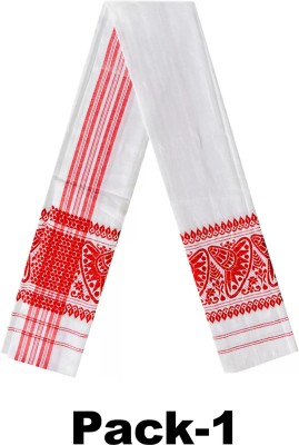 Namal Poly Cotton Embroidered Men, Women Shawl(Red, White)