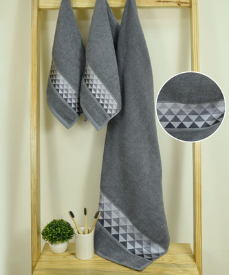 RANGOLI Cotton 380 GSM Bath, Hand Towel Set(Pack of 3)