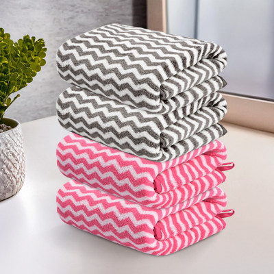 HOMESTIC Microfiber 280 GSM Bath Towel(Pack of 4)