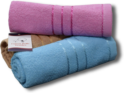 Cotton Bolls Textiles Cotton 400 GSM Hand Towel(Pack of 3)