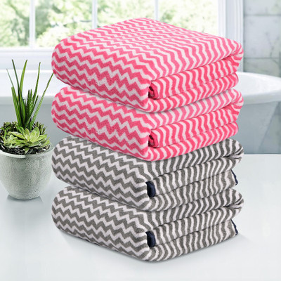 HOMESTIC Microfiber 280 GSM Bath Towel(Pack of 4)