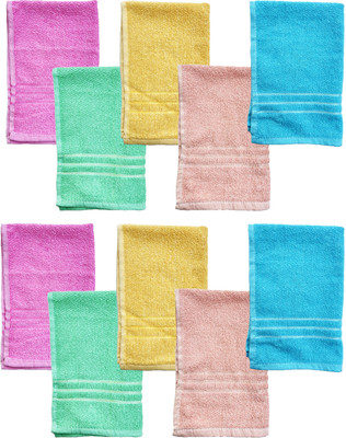 Gopika Terry Cotton 450 GSM Face Towel Set(Pack of 10)