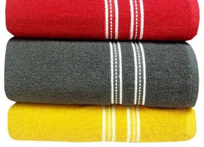 Domi Cotton 587 GSM Bath Towel(Pack of 3)