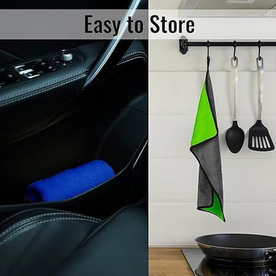 SoftBiz Lint Free Dual Sided Vehicle, Glass & floor Cleaning Cloth MCt40x2.168 Wet and Dry Microfiber Cleaning Cloth(2 Units)