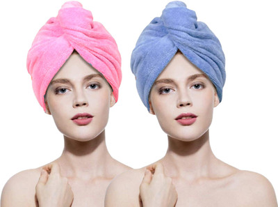 VYAKOM EXPORTS Cotton 750 GSM Hair Towel Set(Pack of 2)