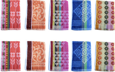 Gopika Terry Cotton 450 GSM Face Towel Set(Pack of 10)