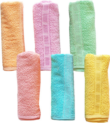 BIndian Hand Towels Set of 6 Piece for wash Basin Soft & Super Absorbent, Multicolor Napkins (6 Sheets) Yellow Cloth Napkins(6 Sheets)
