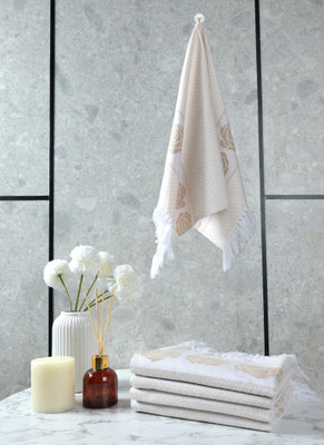 Saral Home Cotton 392 GSM Hand Towel Set(Pack of 4)