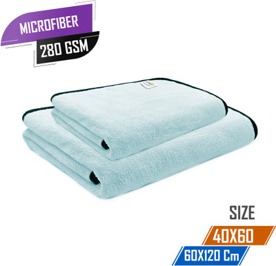 SOFTSPUN Microfiber 280 GSM Bath Towel Set(Pack of 2)