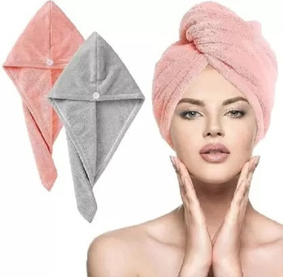 Suprix Cotton, Microfiber 400 GSM Hair, Beach, Sport, Bath Towel(Pack of 2)