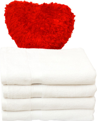 WebDealz Cotton 200 GSM Bath, Hair Towel Set(Pack of 4)