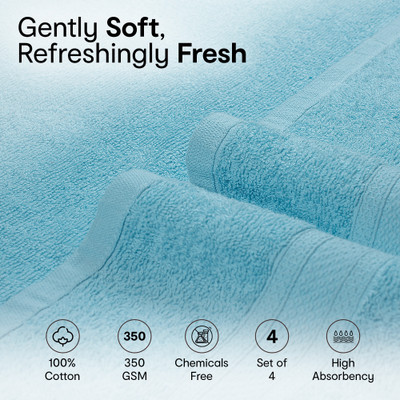 Texlux Cotton 350 GSM Hand Towel Set(Pack of 4)