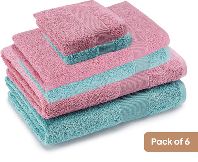 Haus And Kinder Cotton 500 GSM Bath Towel Set(Pack of 6)