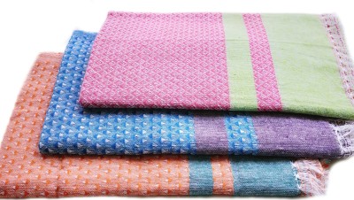 Modhi Cotton 250 GSM Bath Gamcha Set(Pack of 3)