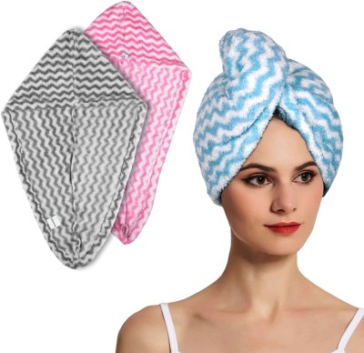 HOMESTIC Microfiber 180 GSM Hair Towel Set(Pack of 3)