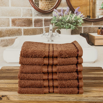 RANGOLI Terry Cotton 620 GSM Face Towel Set(Pack of 6)