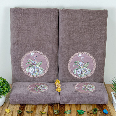 RANGOLI Cotton 450 GSM Bath, Hand Towel Set(Pack of 4)