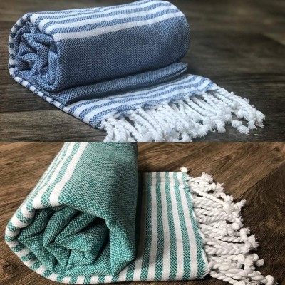 SAMAIR Cotton 200 GSM Beach, Bath, Hand Towel Set(Pack of 2)