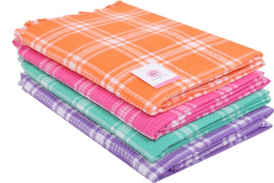 Addone Polycotton 350 GSM Bath, Beach Towel(Pack of 4)