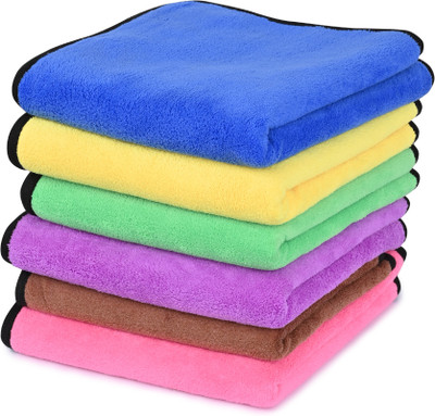 WebDealz Heavy Double Sided Microfiber Cloth for Cleaning MCT30x6.38 Sponge Wipe(Medium, Pack of 6)