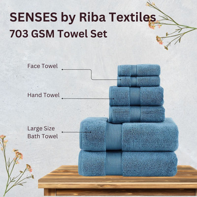 Senses Cotton 703 GSM Bath Towel Set(Pack of 6)