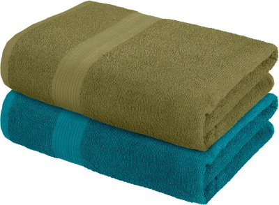Bedspun Terry Cotton 350 GSM Bath Towel Set(Pack of 2)
