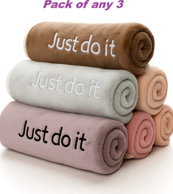 Ojalika Fashion Microfiber 400 GSM Sport, Hand, Face, Beach Towel Set(Pack of 3)