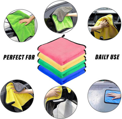 lodhi Lint Free Dual Sided Vehicle, Glass & floor Cleaning Cloth MCt40x1.150 Wet and Dry Microfiber Cleaning Cloth