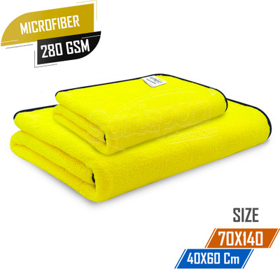 SOFTSPUN Microfiber 280 GSM Bath Towel(Pack of 2)